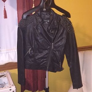 Black Studded Motorcycle Jacket